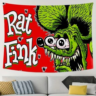 Cross Border Anime Mouse Funk Tapestry Funny Polyester Tapestry For Bedroom Living Room Dormitory Decoration
