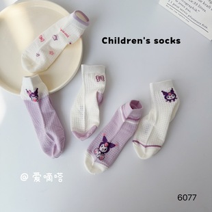 Love tick summer large mesh ultra-thin girls socks cute cartoon kulomi air conditioning socks casual socks