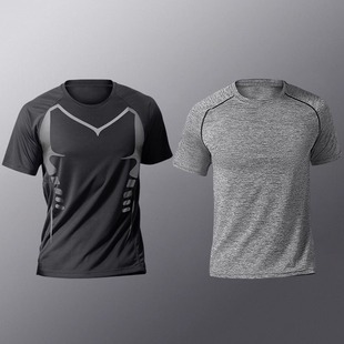 Quick-drying T-shirt Men's Ice Silk Summer Thin Sports Short-sleeved Loose Fitness Clothes Training Running Clothes Outdoor Top