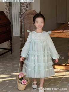 Melala Girls Princess Elsa Long Sleeve Spring and Autumn Children's Elsa Little Girl Western Style Birthday Dress dress