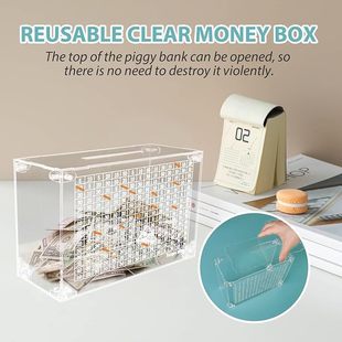 In stock Money Box with Counter home quality Counter piggy bank children gift acrylic style