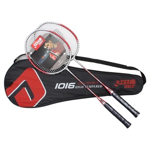 Red double happiness badminton racket aluminum alloy carbon fiber iron alloy one genuine competition training sporting goods wholesale