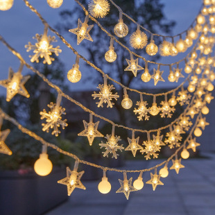 outdoor camping led round ball light string outdoor battery box decoration star light room atmosphere bubble ball light string