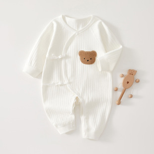 Baby's jumpsuit spring and autumn cotton newborn jumpsuit boneless base underwear for boys and girls baby ha clothes spring clothing