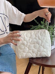 37263 Candy Color Simple Large Capacity Cosmetic Bag Women's Cute Hand Bag Portable Cosmetic Wash Storage Bag
