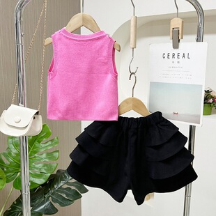 Girls Summer New Children's Summer All-match Culottes Girls Summer T-shirt Vest Short-sleeve