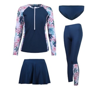 South Korea Diving Suit Women's Split Sun Protection Swimsuit Long-sleeved Trousers Jellyfish Suit Quick-drying Slimming Surfer Suit Snorkeling Swimsuit