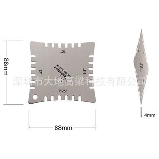 Guitar fingerboard Radian measuring ruler 4PCs guitar care tool toothed Radian ruler stainless steel
