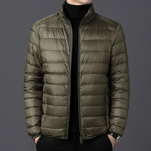 Foreign trade cross-border 2024 light feather Rong cotton-padded jacket jacket men's collar winter young and middle-aged men's casual cotton-padded jacket wholesale