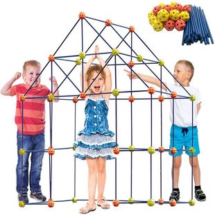 158PCs DIY tent puzzle indoor fortress building game puzzle tent puzzle puzzle puzzle puzzle puzzle children's toy