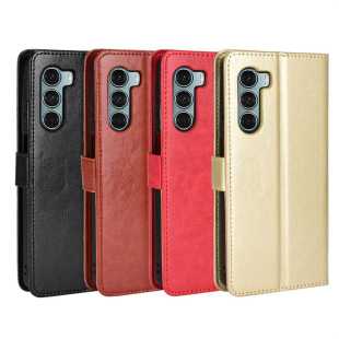 Для Motorola S30 Чехол для мобильного телефона Moto G200 5G кожаный чехол для мобильного телефона Crazy Horse узор флип-ремешок карта