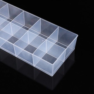 PP Non-lid 10-grid transparent plastic box desktop small object storage box tray jewelry sundries display box