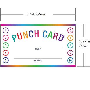 50 sheets/pack punch card, suitable for classroom, student behavior reward punch card, incentive punch card