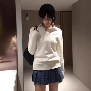 Xiaomei jk черный свитер костюм униформа осень-зима