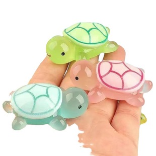Large Resin Luminous Turtle Pair Touch Turtle Blind Bag DIY Accessories Trendy Play Desktop Small Ornaments Toy