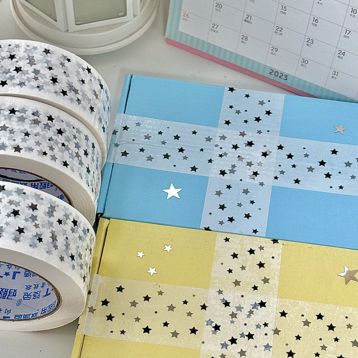 New Original Little Star Unboxing Large Tape, Creative Sealing Material Tape, Everyday General-Use Style, Extra-Long Bopp