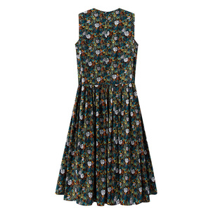 2025 Summer New Elegant Elegant All-match A- line Slim Sleeveless Floral dress Women 5G1575