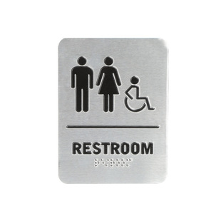 Трансграничное Специально для нержавеющей стали стерео Брайля RESTROOM знак знак для мужчин и женщин туалет знак знак английский знак