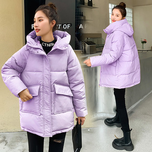 Foreign Trade Cotton-padded Coat Women's Mid-length Winter 2023 New Korean Style Waist Thickened Cotton-padded Coat Ins Bread Coat