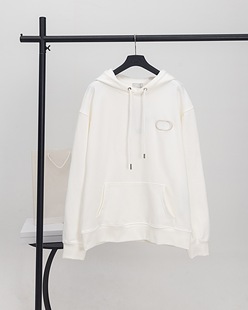 High version sweater. Trendy Brand Dijia New LOGO Embroidery Printing Casual Men's and Women's Long Sleeve T-Shirt Hooded Sweatshirt