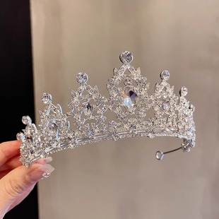 Girls' Crown Headwear High-end Birthday Hairpin Korean Children's Hair Comb Baby Performance Crown Hairpin Hair Accessories