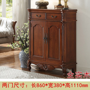 American shoe cabinet retro painted living room multi-function porch solid wood shoe cabinet European storage cabinet factory wholesale