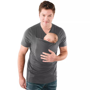 Cross-border New Amazon AliExpress Kangaroo Dad Multifunctional Clothes Kangaroo V-neck Casual T-shirt for Men