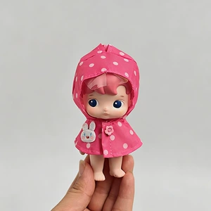 Мини-фигурка в прозрачном дождевике с мишкой в горошек