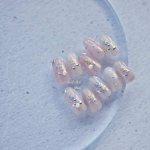 New Bronzing Rose Nail Art Sticker Vintage Golden silver Rose Sticker 5D Stereo Embossed Decal