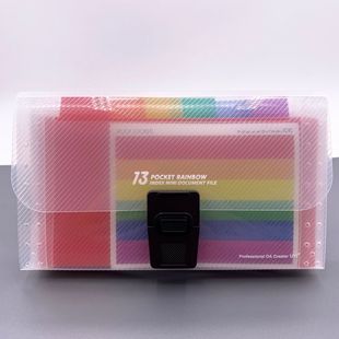 A6 Радужная мини-сумка для органов, 13 сетчатая многослойная папка для классификации, держатель для банкнот, ремешок с пряжкой, сумка для информации о файлах
