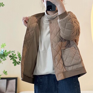 2024 winter new Korean fashion loose casual cotton warm stand collar long sleeve cotton coat coat coat