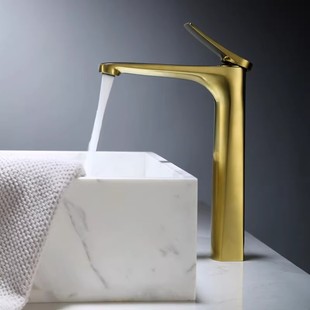 All copper gun gray single basin faucet copper bathroom cabinet hot and cold black wire drawing table upper and lower basin faucet