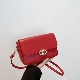 Simple Casual Fresh Solid Color Fashion Design 2025 Spring New Western Style Shoulder Crossbody Portable Small Square Women's Bag