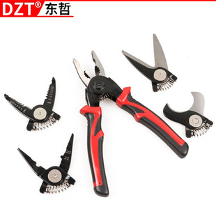 Wire cutter hardware tools suit five-in-one wire cutter replaceable vise electrician wire stripper crimping pliers
