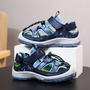 Cross-border boys shoes summer new outdoor non-slip soft bottom climbing baotou frame shoes boys sports sandals wholesale