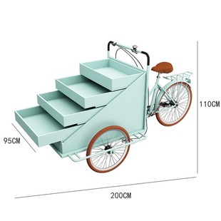 Promotional booth car stall three-wheeled dining car coffee riding donkey fishing float car mobile snack car fruit drink rack