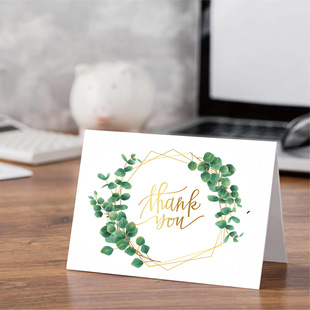 Листья эвкалипта Зеленые растения Спасибо Набор конвертов с карточками Thank You Card with Envelope