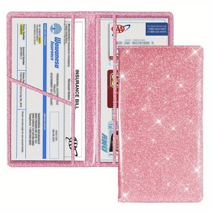 Car Insurance Policy Protective Cover Car Registration Certificate Insurance Policy Leather Cover PU Leather Card Bag Shiny Card Bag
