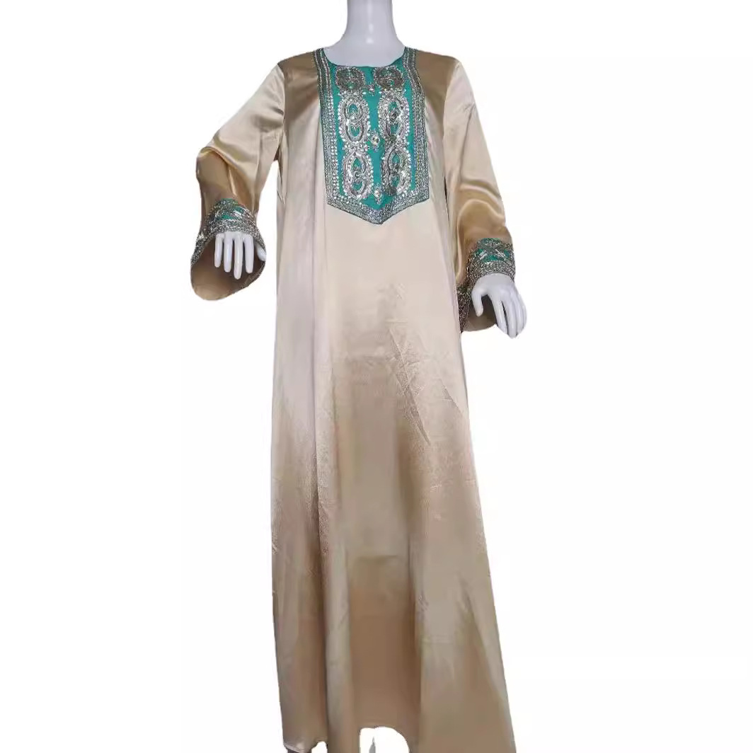 E-Commerce Independent Site Gold Sequin Dress Women's Jalabiya Elegant Dress