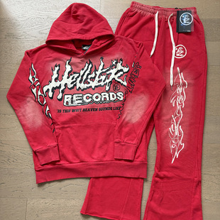 24SS Autumn New Hell Star American Style Fashion Brand Sport Hoodie Sweatshirt Sweatpants suit Men and Women