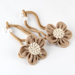 Curtain Strap Free Shipping Hanging Ball Hook Decoration European-style Punch-free Buckle Rope Flat Strap Strap Loose Strap Flower Strap