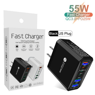 Производитель взорвал 6 порт QC3.0PD25W3USB 3PD55W зарядное устройство для мобильного телефона