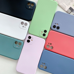 Applicable to Apple Rubik's Cube 13/11/15 Straight Edge Liquid Silicone Mobile Phone Shell iPhone7 TPU Fine Hole Protective Shell
