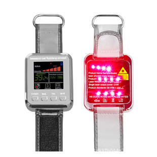 Factory Direct supply English 12-hole semiconductor nano light wave instrument wrist physiotherapy instrument 650nm laser watch wholesale