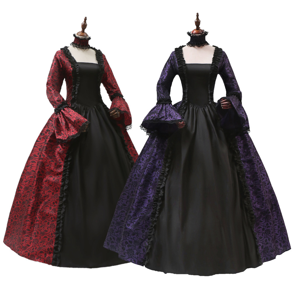 Renaissance European and American Court Dress Halloween Victorian Retro Costume Gradient Chameleon Halloween