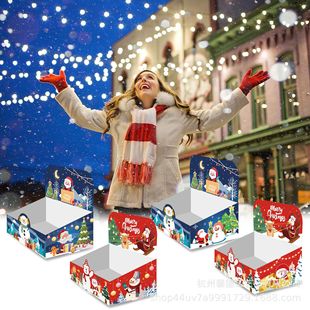 KZ070 Cross-border Trade Christmas Snowman Deer Old Man Tree Party Candy Gift Display Box Three-dimensional Paper Box