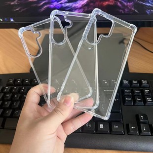 For Samsung S25EDGE transparent S24 four-corner anti-fall S23 acrylic A36 two-in-one 1.5mm thick mobile phone