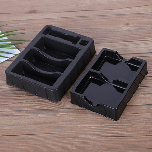 Manufacturer Customized Simple Black Disposable Plastic Transparent Blister Packaging Box Tray Lined Inner Tray Blister Packaging