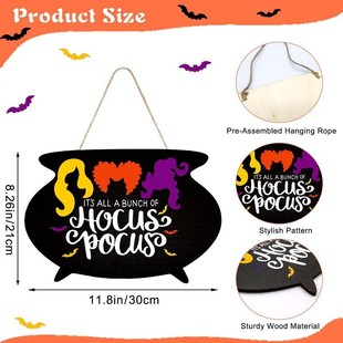 Хэллоуин новый Hocus Pocus висячий вывеска ведьма настенный декор для украшения дома