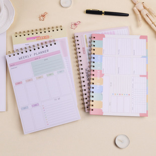 Cross-border weekly planner week plan note pad pp board waterproof plan this coil clock-in record book